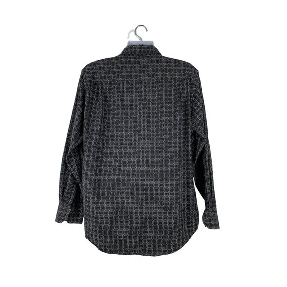 Mens Geoffrey Beene Button-Up Long Sleeve Shirt Geometric Pattern Size Large - Picture 2 of 8